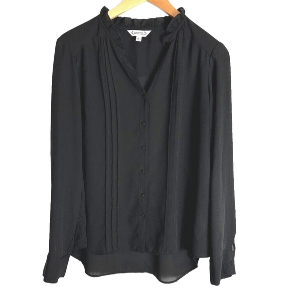 Nanette Lepore Tops - Nanette Lepore Blouse Womens Large Dark Academia Goth Feminine Vamp Office Siren